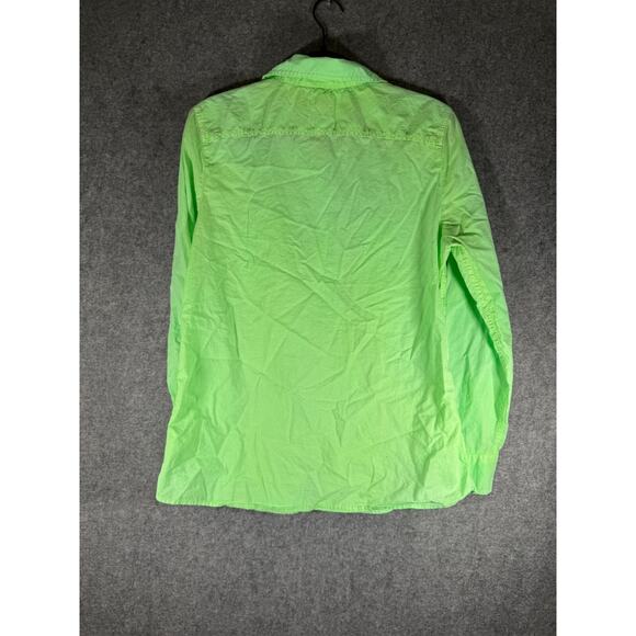 GAP Shirt Women Medium Green Long Sleeve Buton Front The Fitted Boyfriend‎ Relax - Picture 6 of 7
